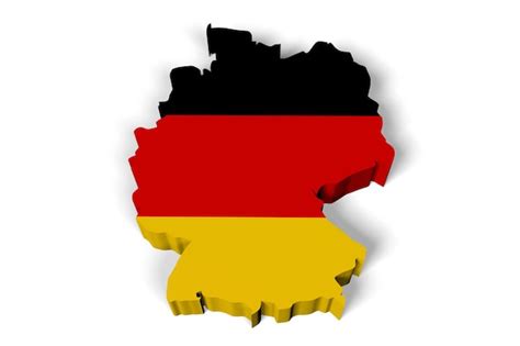 Premium Photo | Germany country map and flag on white background