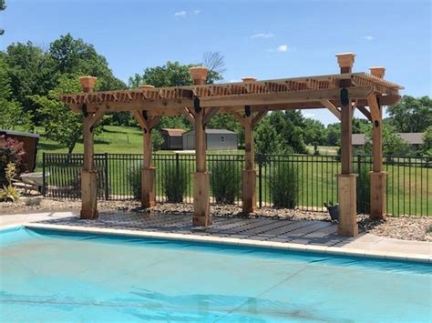 Oblong Pergola W Bar Y Fence Company