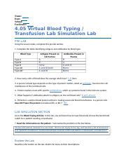 04 05 Blood Typing Docx Name Date School Facilitator 4 05 Virtual