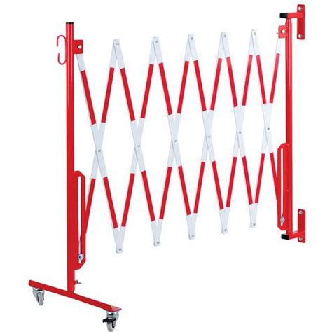 Barrière extensible sur roulettes et fixation murale Dancop Manutan be