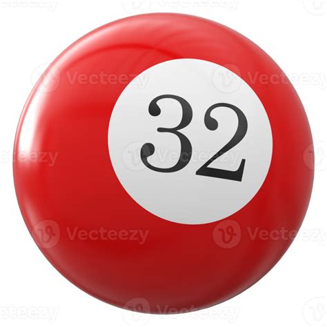 32 Número 3d Pelota Rojo 36307506 Png