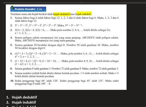 Jalan Kerja Buku Teks Matematik Tingkatan 4 T4 BAB 3 Penaakulan