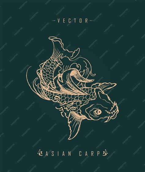 Premium Vector | Asian carp art pattern chinese carp