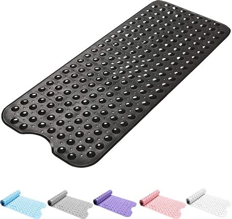 Bath Mat Non Slip Anti Mould 100x40cm Extra Large Shower Mats With Suction Cups And Drain