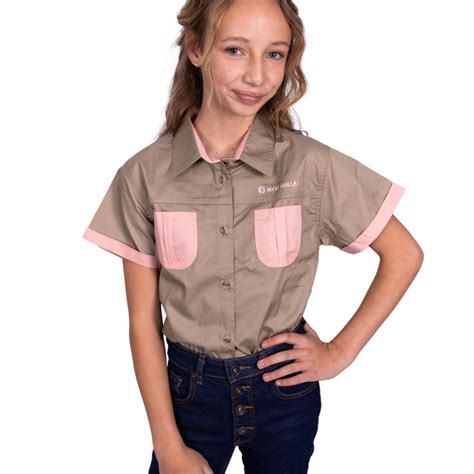 Girls Bush Shirt Khakipink