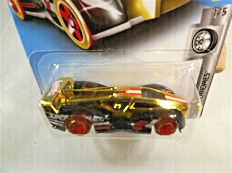 Hot Wheels Super Chromes Electrack Gold Variant W Red Whls