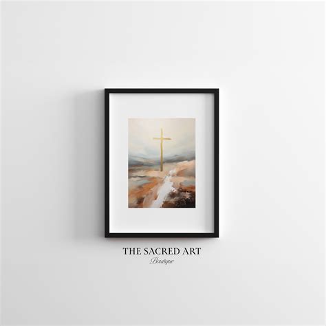 The Cross Abstract Christian Art Minimalist Digital Jesus - Etsy