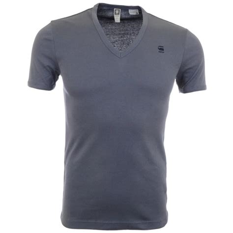 G Star Plain V Neck Blue T Shirt Clothing From N22 Menswear Uk