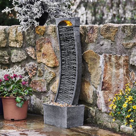 Buy Teamson Home Garden Water Feature Large Outdoor Curved Water