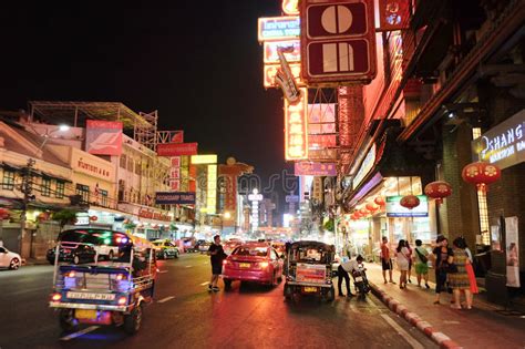 Yaowarat Road At Night Editorial Photography Image Of District