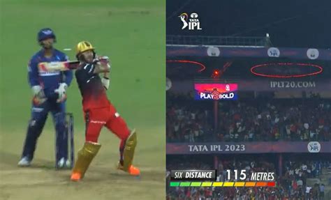 Watch Faf Du Plessis Hits 115m Six Against Ravi Bishnoi During Rcb Vs