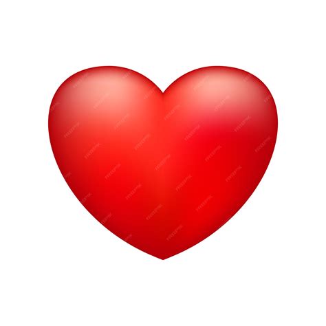 Premium Vector Red Realistic Heart Icon On White Background D Vector