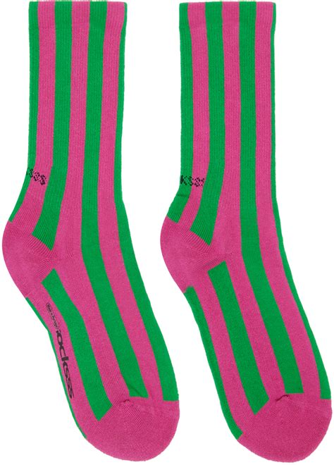 Socksss Two Pack Pink And Green Socks Socksss