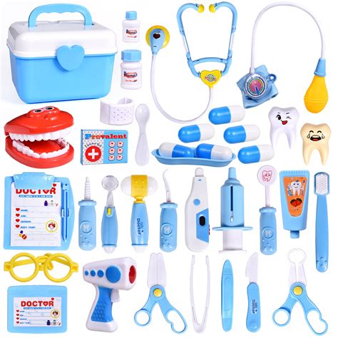 31 PCs Doctor Kit for kids Learning Resources Pretend Play Toys Doctor Set Role Play Costume ...