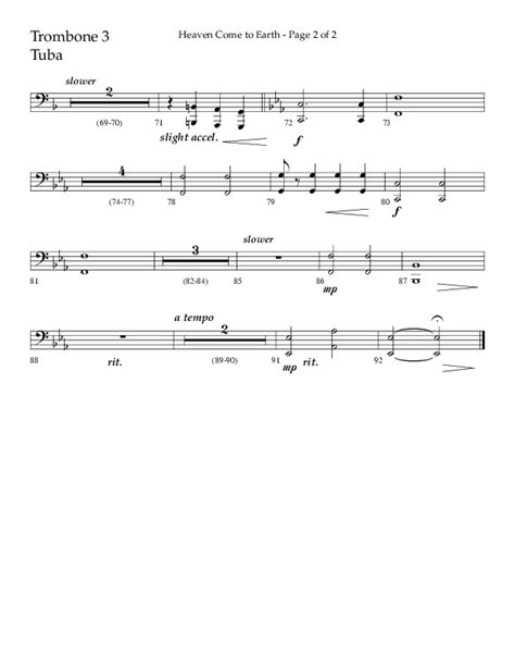 Heaven Come To Earth Choral Anthem SATB Trombone Tuba Sheet Music PDF