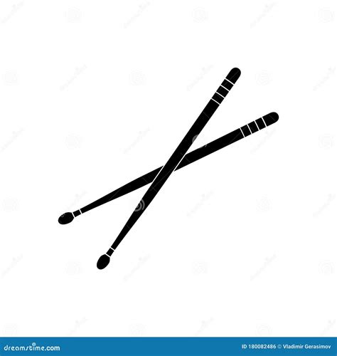 Drumsticks Icon Percussion Musical Instrument Stock Illustration