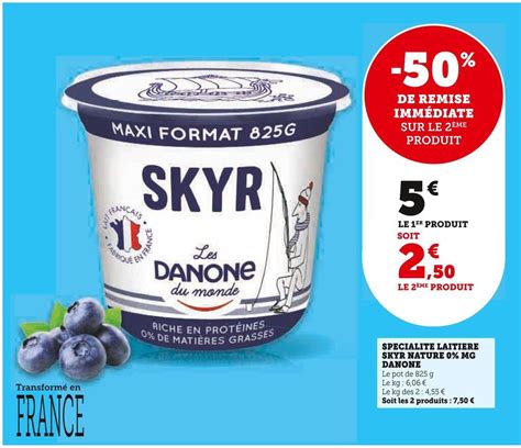 Promo Danone Specialite Laitiere Skyr Nature 0 Mg Chez Super U