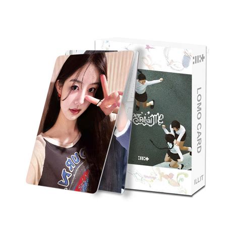 55pcsbox Illit Holographic Laser Lomo Cards Super Real Me Album