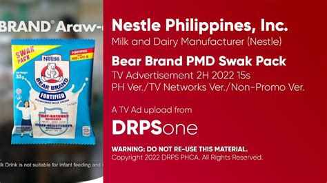 Bear Brand Swak Pack Tv Ad 2h 2022 15s Philippines Tv Networks Version Non Promo Version