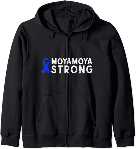 Moyamoya Disease Strong Cerebrovascular Blue Ribbon Warrior Zip Hoodie