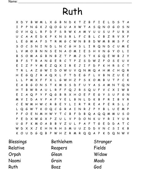 Ruth Word Search WordMint