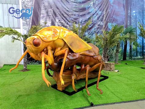 Lifelike Animatronic Cicada For Museum Animatronic Insect Zigong Gecai