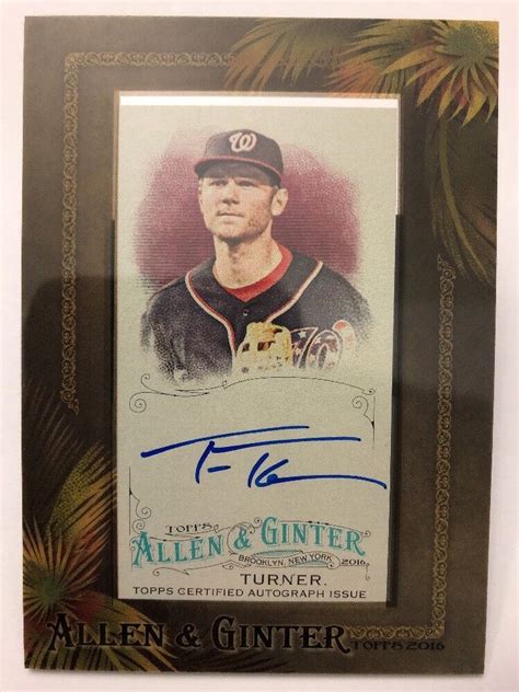 Trea Turner Mini Auto 2016 Topps Allen Ginter Framed Autograph Rookie