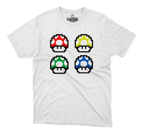 Playera Super Mario Bros Vidas Up Hongo Yoshi Nintendo Meses Sin Inter S