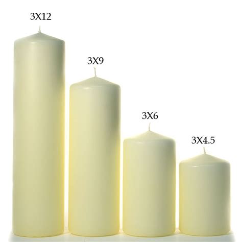 X Ivory Pillar Candles Unscented Candleswholesalers