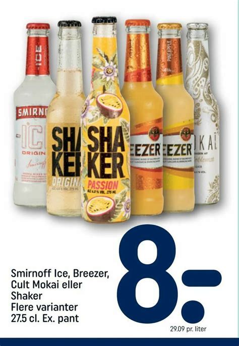 Smirnoff Ice Breezer Cult Mokai Eller Shaker Tilbud Hos Rema 1000