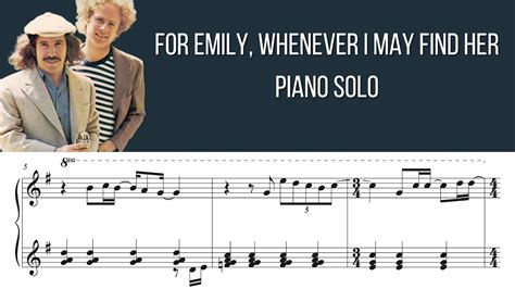 For Emily Whenever I May Find Her Simon Garfunkel Piano Solo