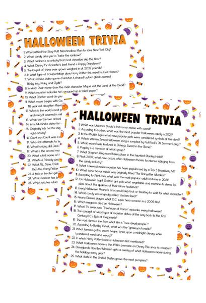 Halloween Trivia (50 questions) – Play Party Plan