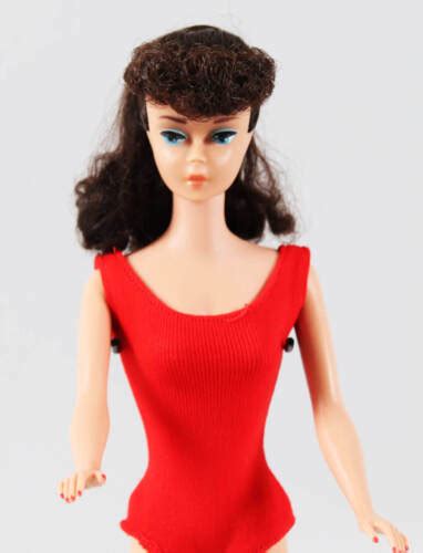 Barbie Doll Brunette Ponytail Red Swimsuit