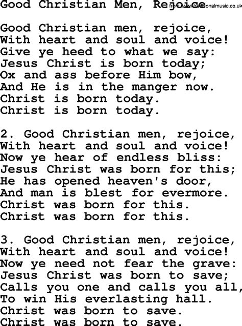 Catholic Hymns Song Good Christian Men Rejoice Lyrics And Pdf