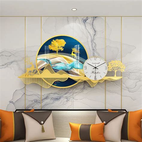 Creative Wall Clock Deer Living Room Decoration Nordic Light Luxury