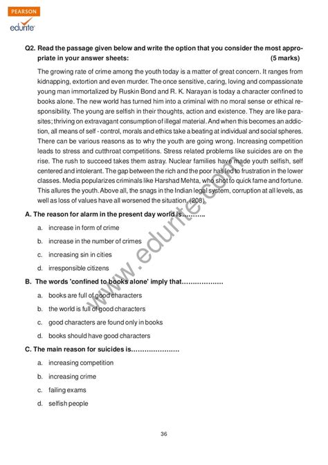 Class 9 Cbse English Language Literature Sample Paper Term 2