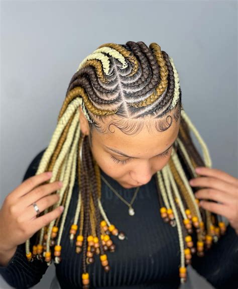 2 Layer Side Part Tribal Braids Fashion Ideas