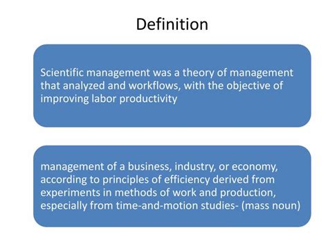 Scientific Management Definition