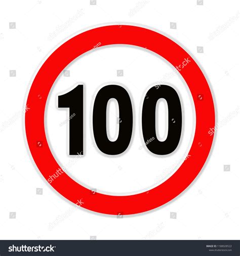 100 Speed Limit Traffic Sign Isolate Stock Illustration 1188928522