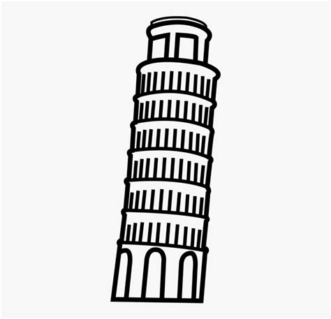 Leaning Tower Of Pisa Silhouette Clipart, HD Png Download , Transparent Png Image - PNGitem