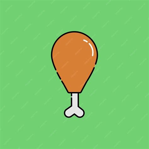 Premium Vector | Chicken drumstick icon cute food illustration flat cartoon style