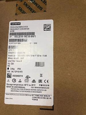 6SL3210 1KE18 8AF1 1PCSNEW SIEMENS SINAMICS G120C RATED POWER 6SL3210