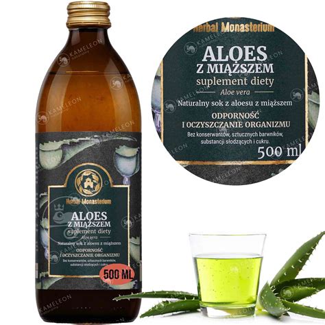 HERBAL SOK ALOES z miąższem 500ml wsparcie ODPORNOŚĆ OCZYSZCZENIE