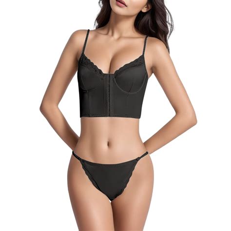 Women Push Up Bras Pants Lingerie Outfits Women Front Button Back Bra