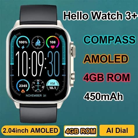 Nieuw Hallo Horloge 3 Plus Ultra Smartwatch Amoled 4Gb Iwo Horloge 9