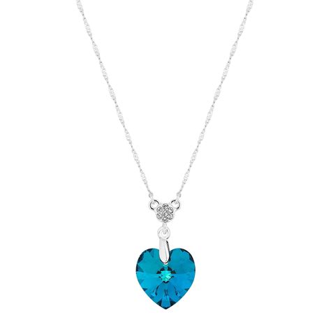 Jon Richard Made With Swarovski® Crystals Silver Plated Blue Heart