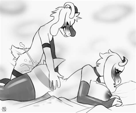 Rule 34 65 Anthro Asriel Dreemurr Asriel Dreemurr God Form Avioylin Bed Blush Bodily Fluids