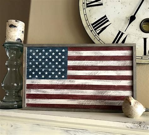 Farmhouse Style American Flag 5 Sizes To Choose From Etsy Rustic