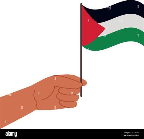 Palestine Flag In Hand Waving Stock Vector Image And Art Alamy