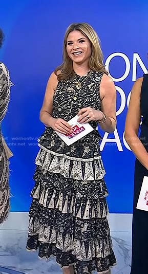 Wornontv Jennas Printed Tiered Dress On Today Jenna Bush Hager